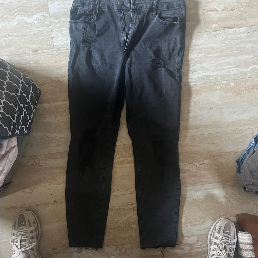 Aeropostale Women's Distressed Black Skinny Jeans